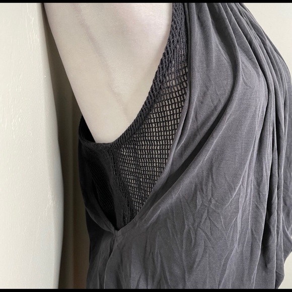 Free People Dust in the Wind Boho Romper. Sleeveless Romper in charcoal gray. - Picture 8 of 11